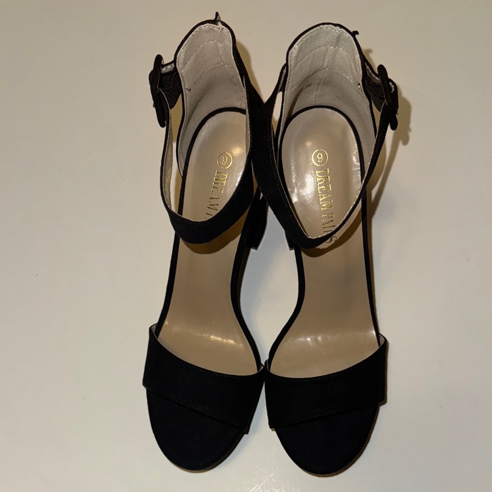 Dream Pairs Elegant Black Open-Toe Heels